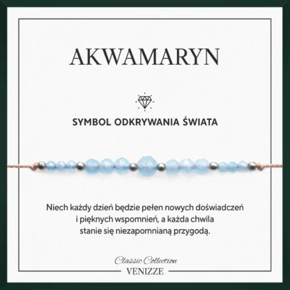 Bransoletka z kamieni naturalnych akwamaryn