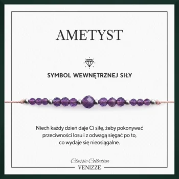 Bransoletka z kamieni naturalnych ametyst
