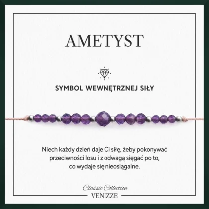Bransoletka z kamieni naturalnych ametyst