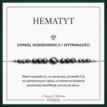 Bransoletka z kamieni naturalnych hematyt