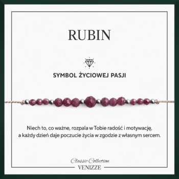 Bransoletka z kamieni naturalnych rubin