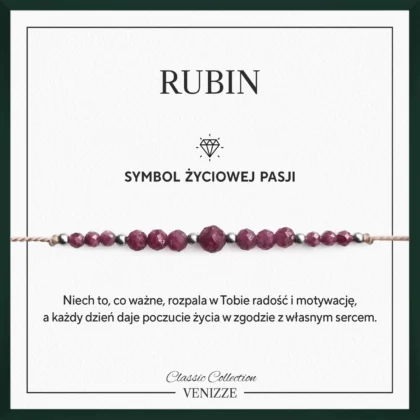 Bransoletka z kamieni naturalnych rubin