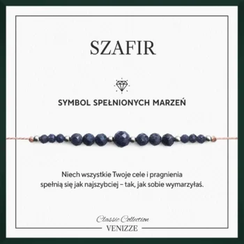 Bransoletka z kamieni naturalnych szafir