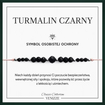 Bransoletka z kamieni naturalnych turmalin czarny