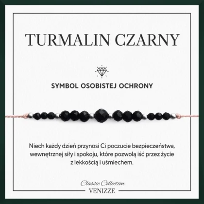 Bransoletka z kamieni naturalnych turmalin czarny