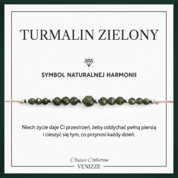 Bransoletka z kamieni naturalnych turmalin zielony