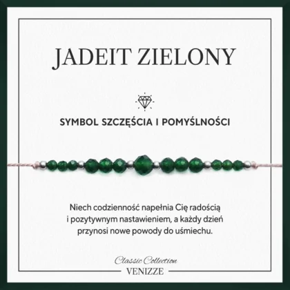 Bransoletka z kamieni naturalnych jadeit zielony