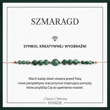 Bransoletka z kamieni naturalnych szmaragd