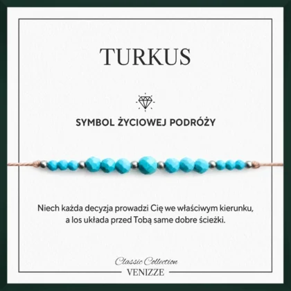 Bransoletka z kamieni naturalnych turkus
