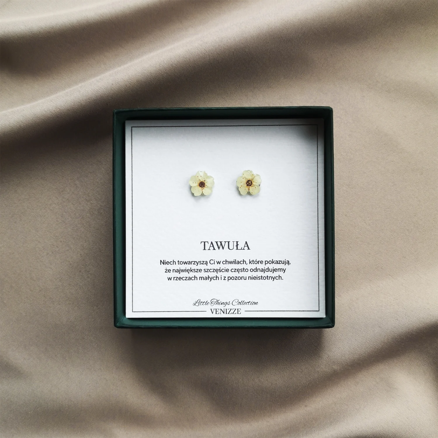 Kolczyki sztyfty tawuła pokryta żywicą - obrazek 5