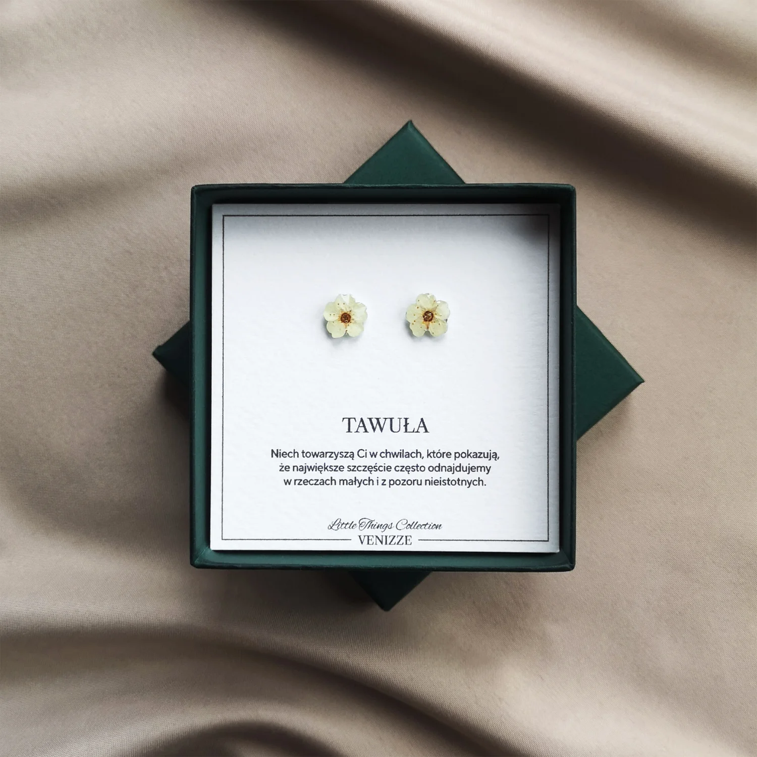 Kolczyki sztyfty tawuła pokryta żywicą - obrazek 3