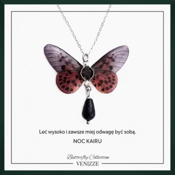 Naszyjnik motyl spring whisper z cyrkonią i Nocą Kairu