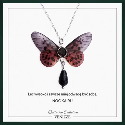 Naszyjnik motyl spring whisper z cyrkonią i Nocą Kairu