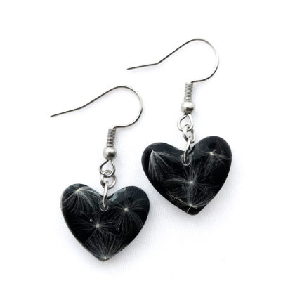 Kolczyki bigle otwarte dmuchawiec w żywicy