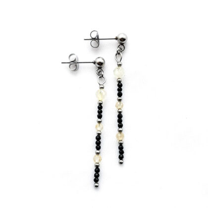 Kolczyki sztyfty z cytrynem i turmalinem