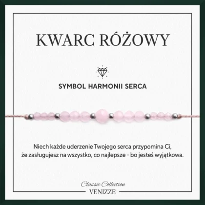 Bransoletka z kamieni naturalnych kwarc różowy