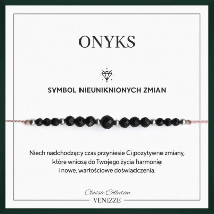 Bransoletka z kamieni naturalnych onyks