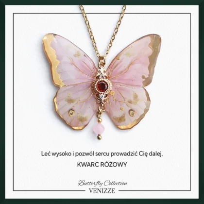 Naszyjnik motyl whisper bloom z kwarcem i cyrkoniami