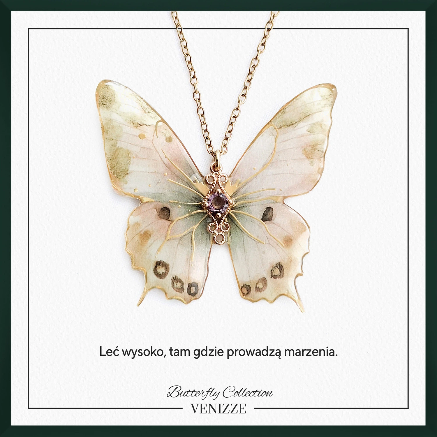 Naszyjnik motyl sunny whisper z cyrkonią