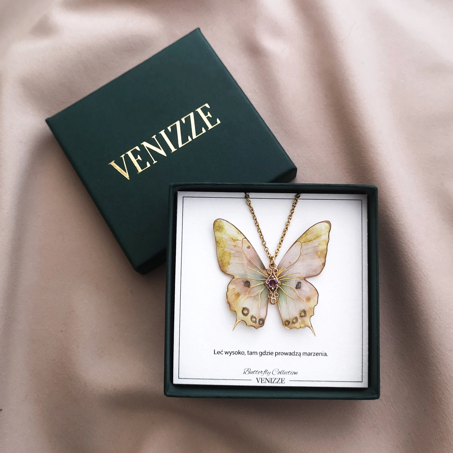 Naszyjnik motyl sunny whisper z cyrkonią - obrazek 2