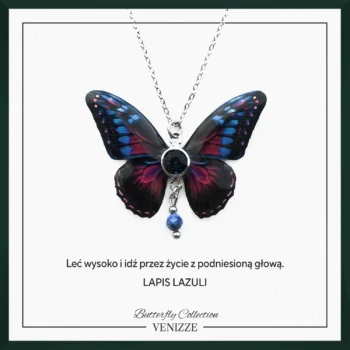 Naszyjnik motyl eclipse flutter z lapisem lazuli i cyrkonią