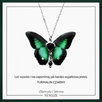 Naszyjnik motyl forest edge z turmalinem i cyrkoniami