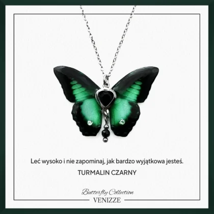Naszyjnik motyl forest edge z turmalinem i cyrkoniami