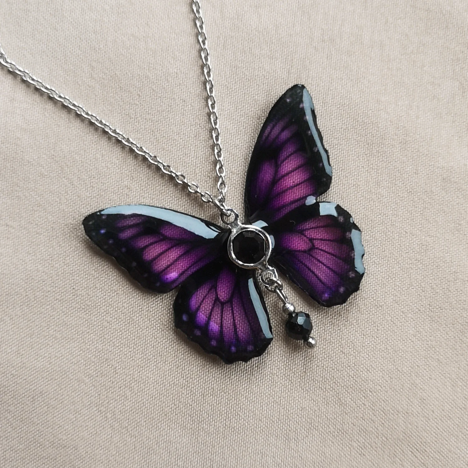 Naszyjnik motyl purple whisper z turmalinem i cyrkonią - obrazek 7
