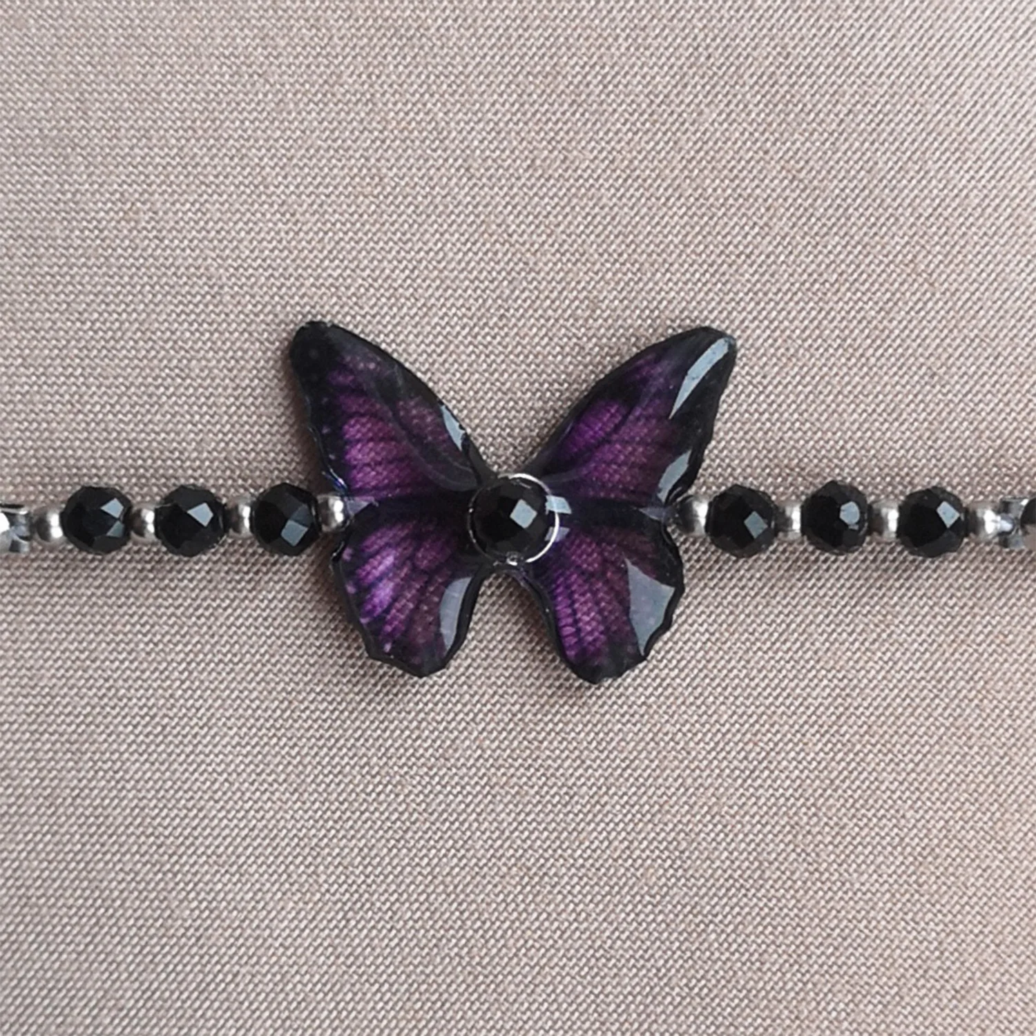 Bransoletka motyl purple whisper z czarnym turmalinem - obrazek 5