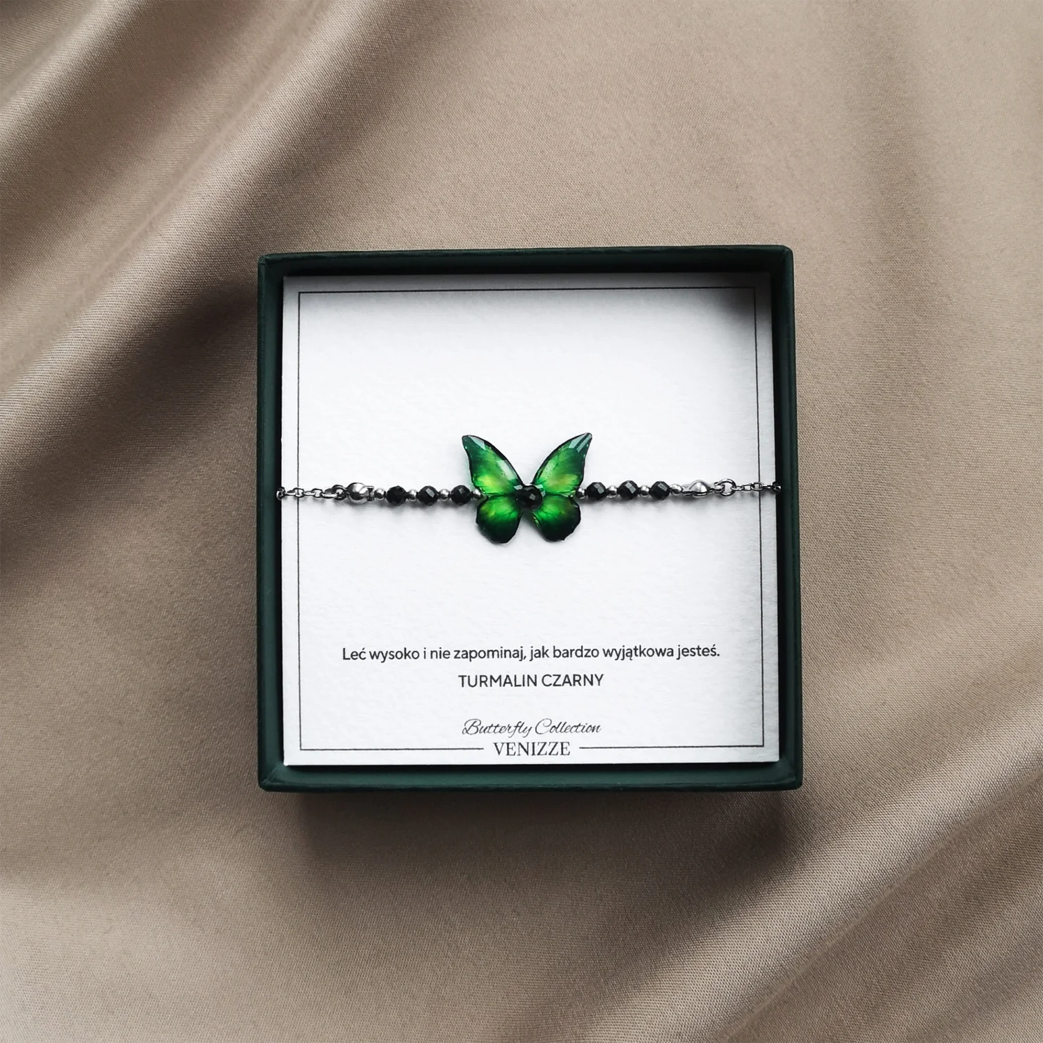 Bransoletka motyl jungle awakening z czarnym turmalinem - obrazek 8