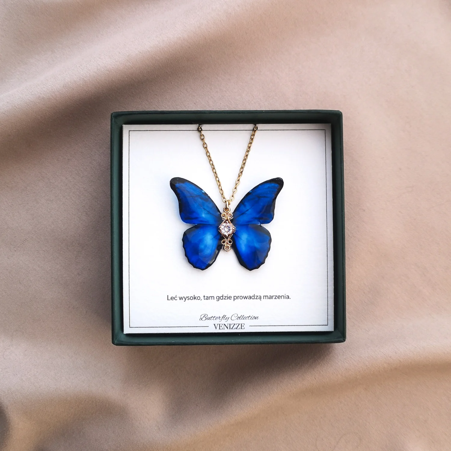 Naszyjnik motyl midnight wings z cyrkonią - obrazek 6