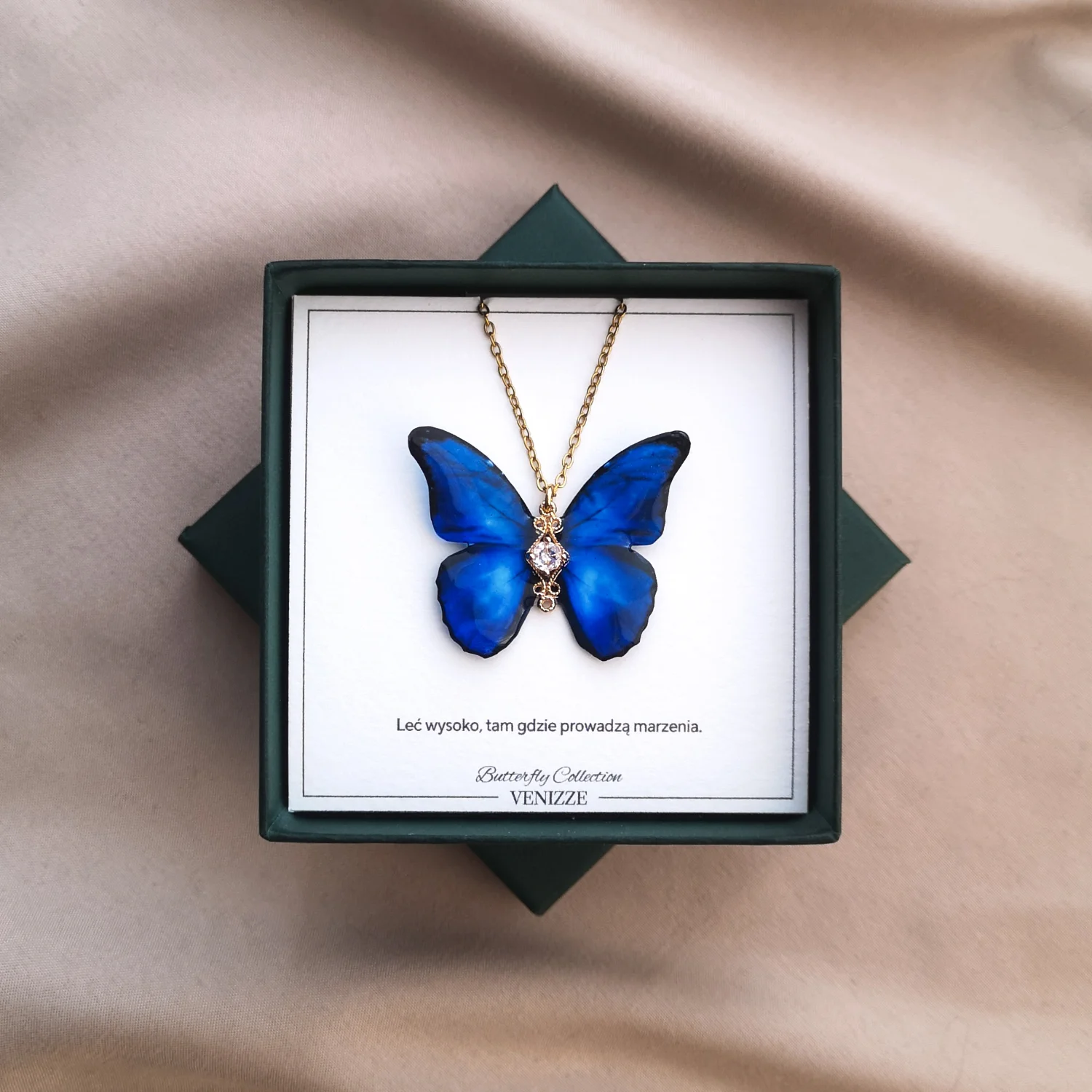 Naszyjnik motyl midnight wings z cyrkonią - obrazek 5