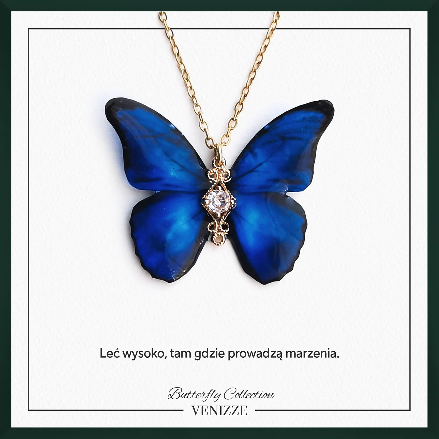 Naszyjnik motyl midnight wings z cyrkonią