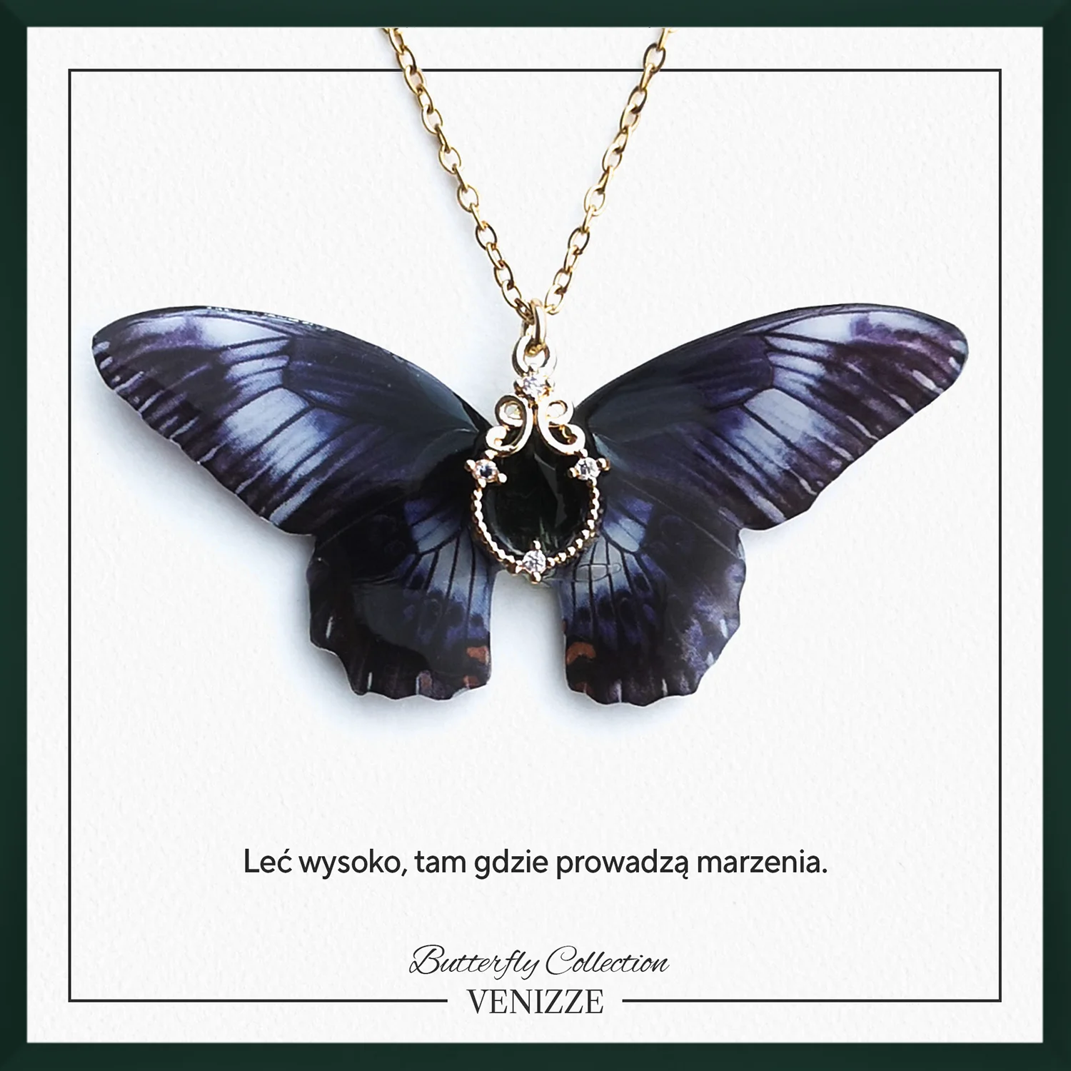 Naszyjnik ćma night shade z cyrkonią
