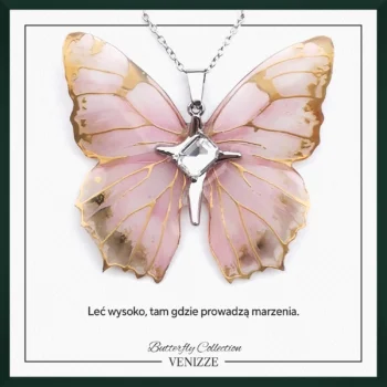 Naszyjnik motyl rosy horizon z kamieniem ozdobnym