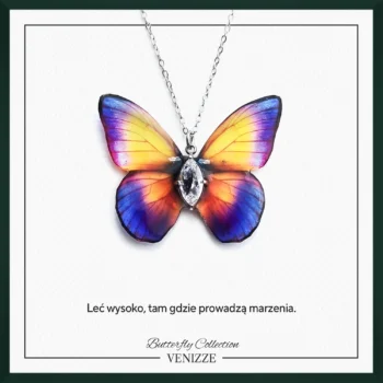 Naszyjnik motyl rainbow horizon z kamieniem ozdobnym