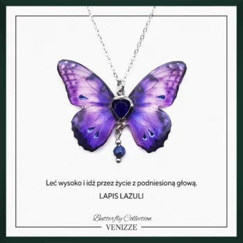 Naszyjnik motyl velvet wings z lapisem lazuli i cyrkonią