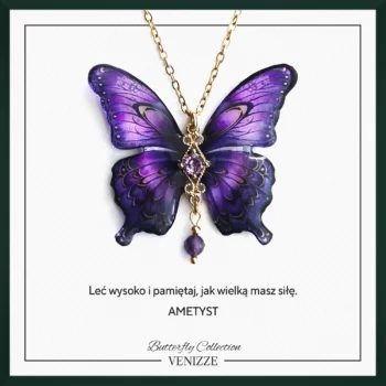 Naszyjnik motyl orchid wings z ametystem i cyrkonią