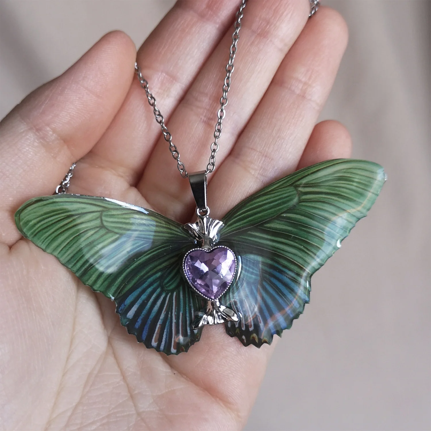 Naszyjnik motyl aurora valley z cyrkonią - obrazek 3
