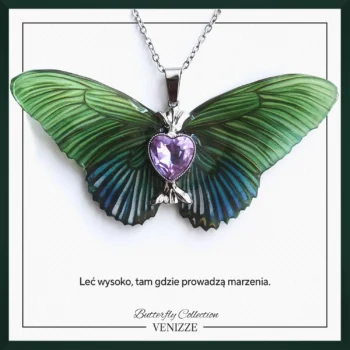 Naszyjnik motyl aurora valley z cyrkonią