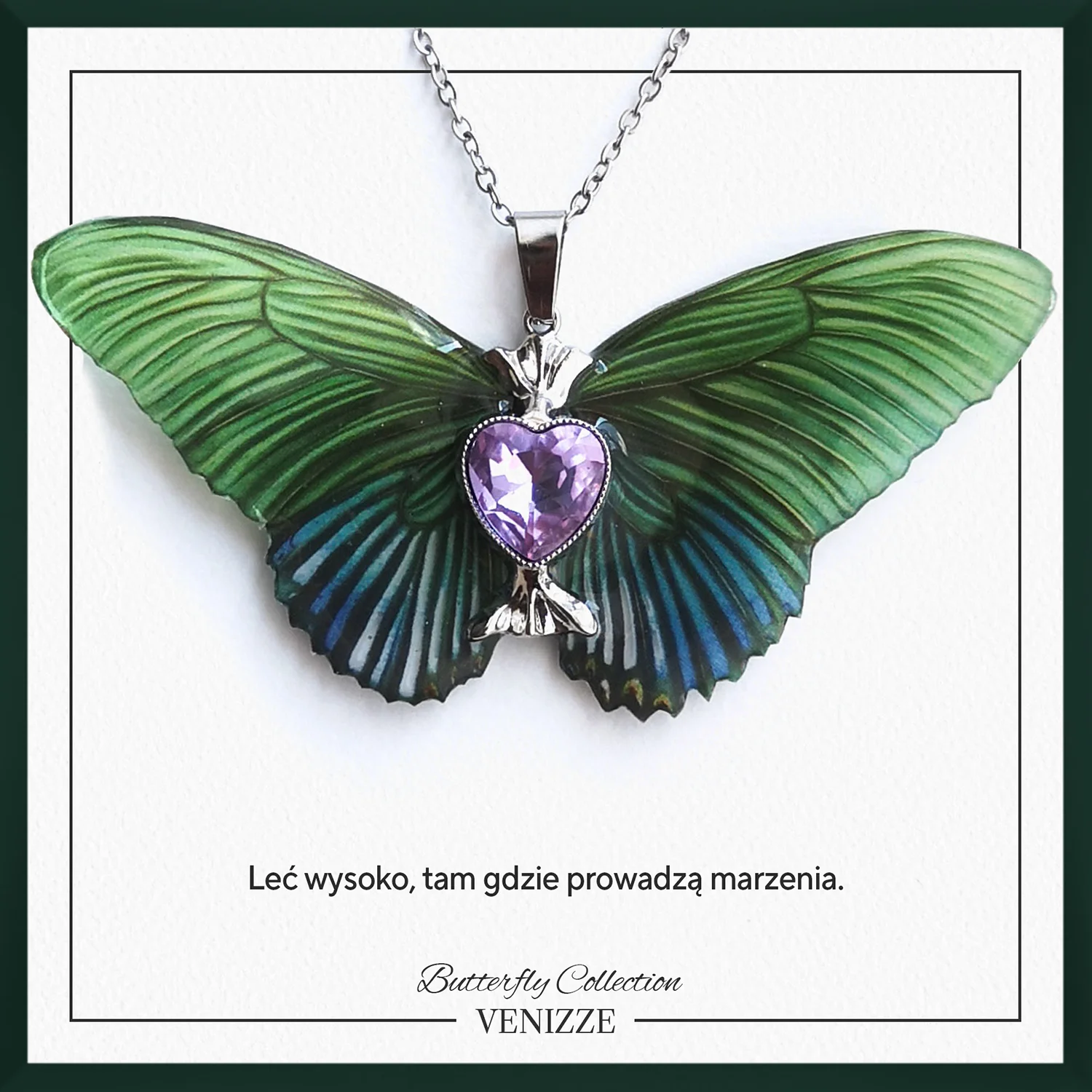 Naszyjnik motyl aurora valley z cyrkonią