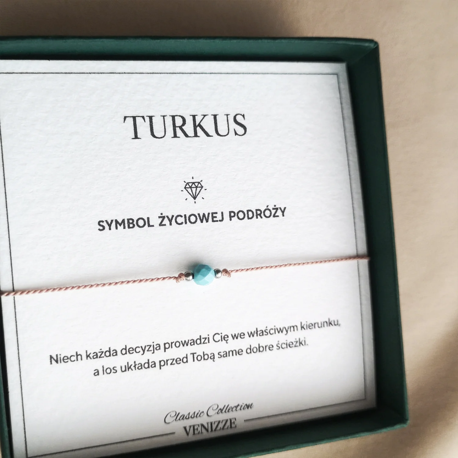 Bransoletka szczęścia z kamieniem naturalnym turkus - obrazek 6