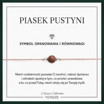 Bransoletka szczęścia z kamieniem syntetycznym piasek pustyni