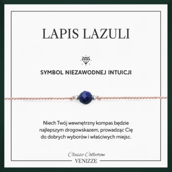 Bransoletka szczęścia z kamieniem naturalnym lapis lazuli