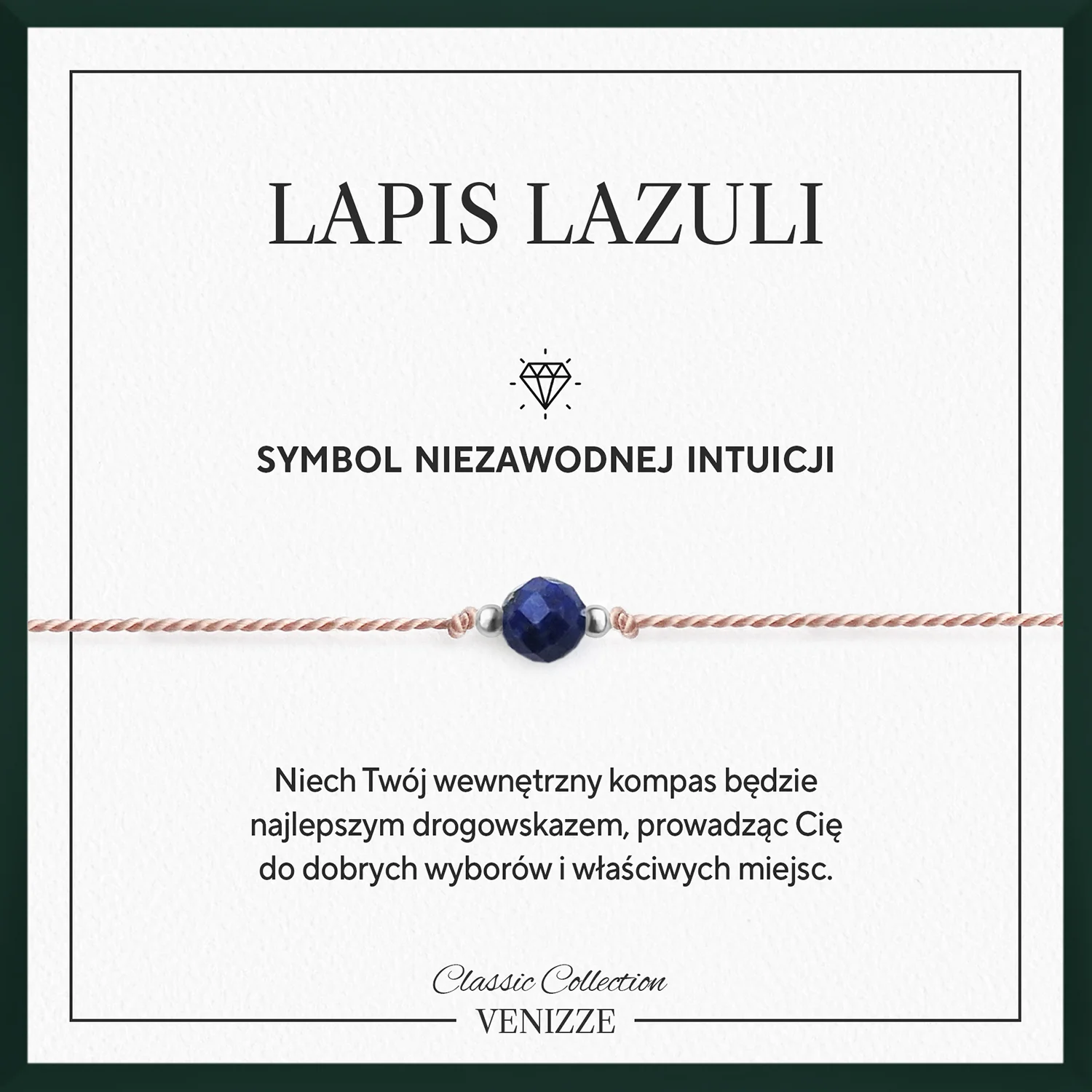 Bransoletka szczęścia z kamieniem naturalnym lapis lazuli