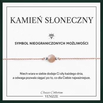 Bransoletka szczęścia z kamieniem naturalnym kamień słoneczny
