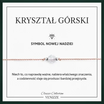 Bransoletka szczęścia z kamieniem naturalnym kryształ górski