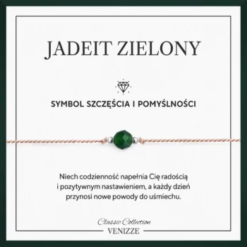 Bransoletka szczęścia z kamieniem naturalnym jadeit zielony