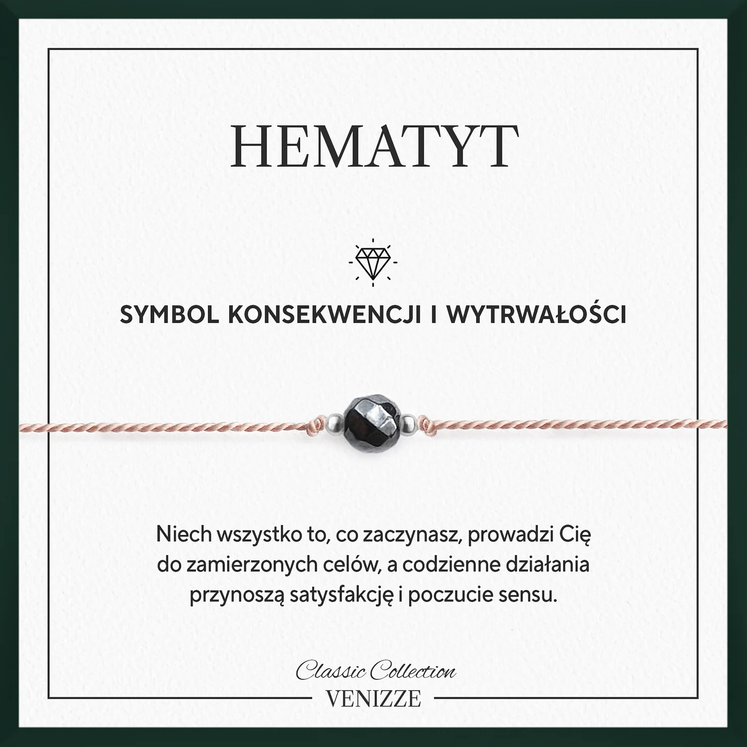 Bransoletka szczęścia z kamieniem naturalnym hematyt
