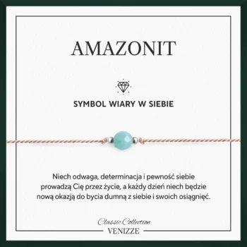 Bransoletka szczęścia z kamieniem naturalnym amazonit